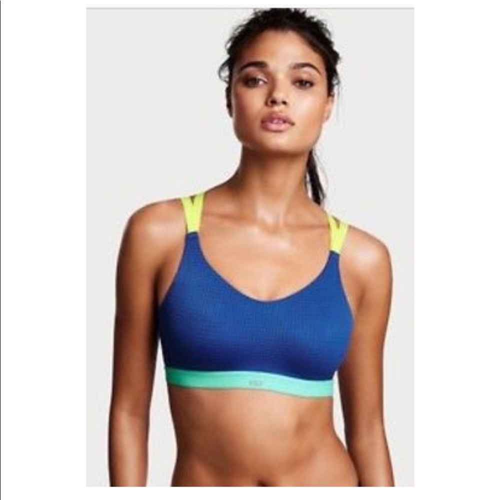 SOLD Victoria’s Secret Sports Bra Strappy blue - Picture 1 of 6